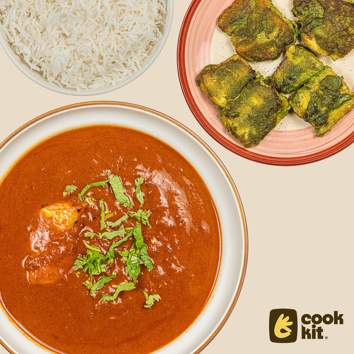 Hirva Fish Fry + Chicken Tambda Rassa + Rice