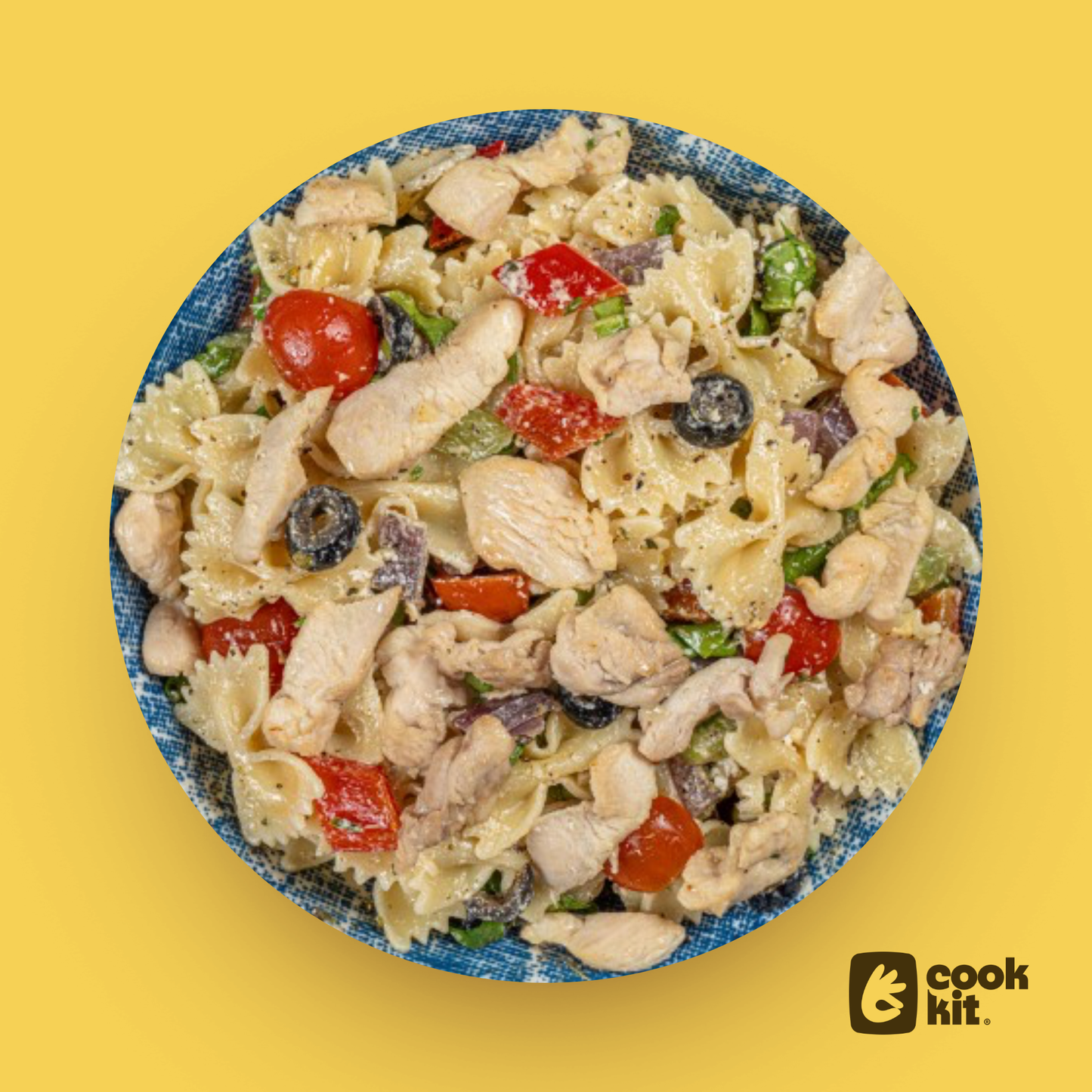 Chicken Pasta Salad + Garlic bread.