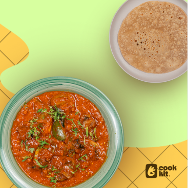 Mushroom Kadai + Chapati