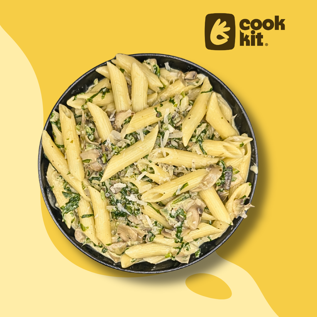 Creamy Spinach and Mushroom Pasta