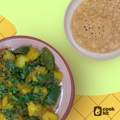 Aloo Capsicum Sabzi + Chapati