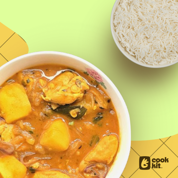 Aloo Chicken Curry + Rice