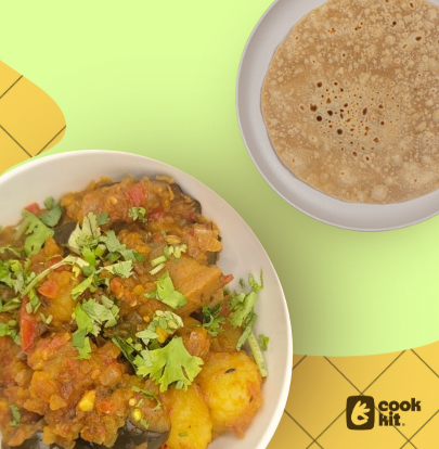 Aloo Baingan + Chapati
