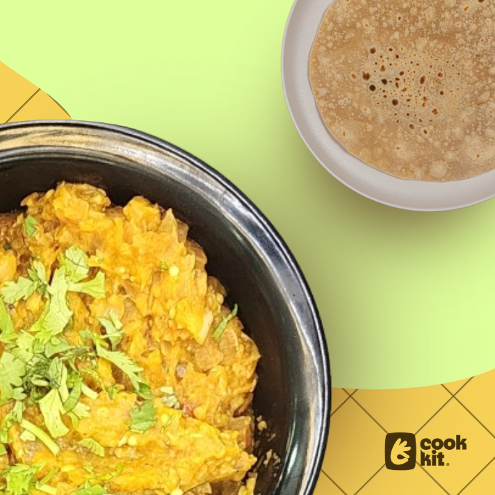 Baigan Bharta (North Indian) + Chapati