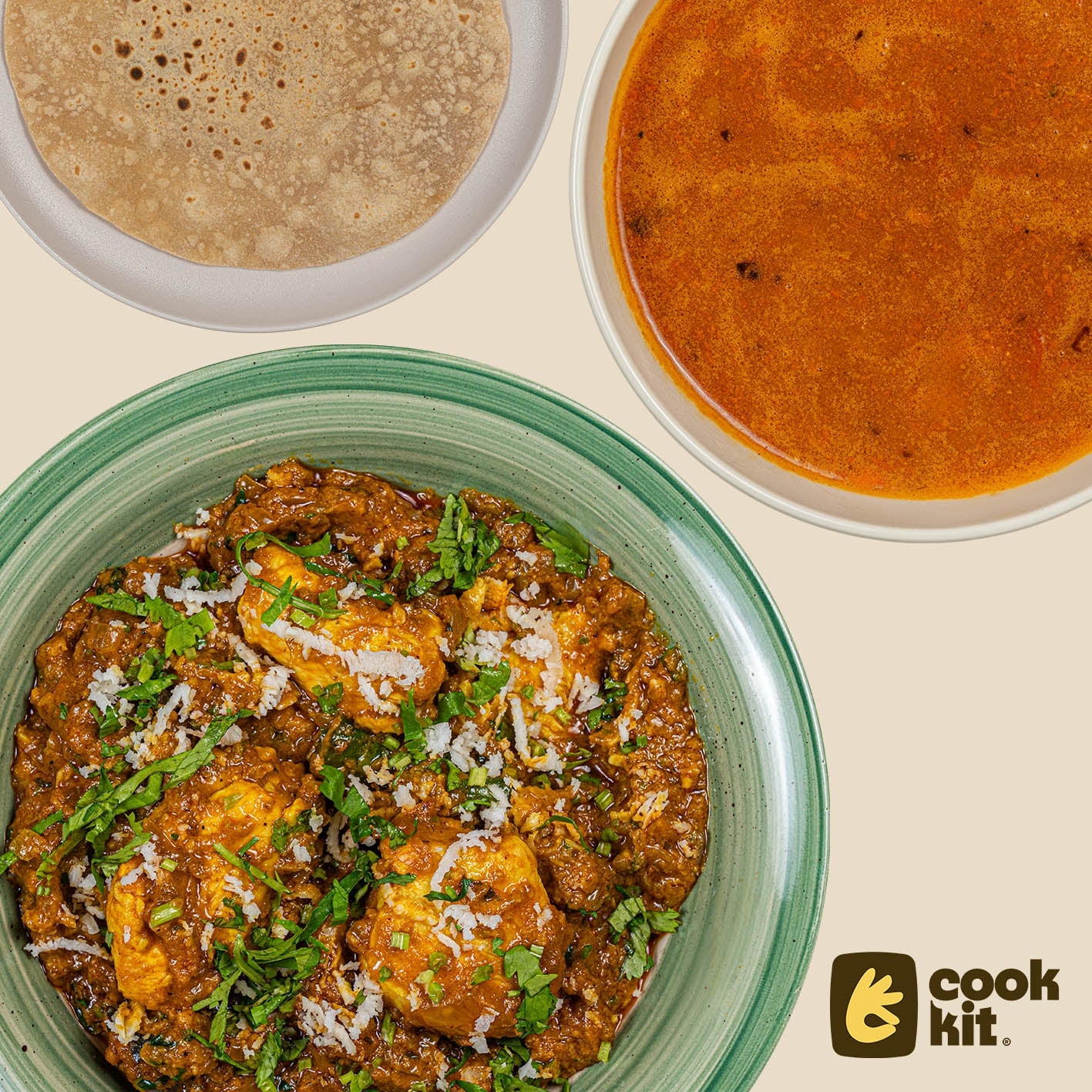 Chicken Rassam + Chicken Manglorean Sukka + Chapati.