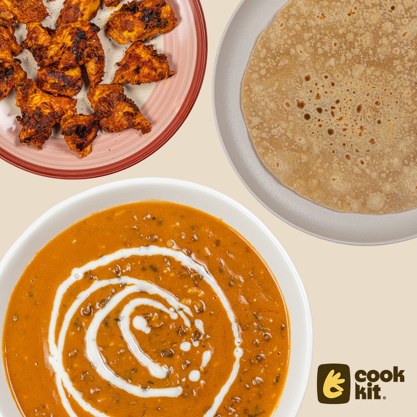 Chicken Tikka + Dal Makhani + Chapati.