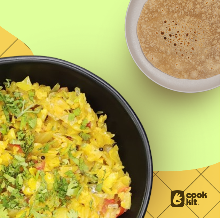Cabbage Sukkhi Bhaji + Chapati