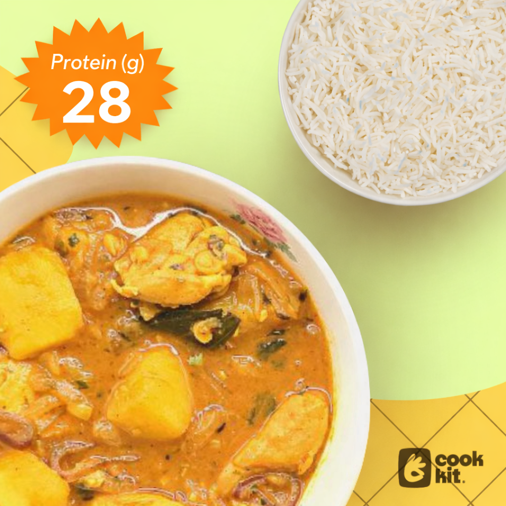 Aloo Chicken Curry + Rice