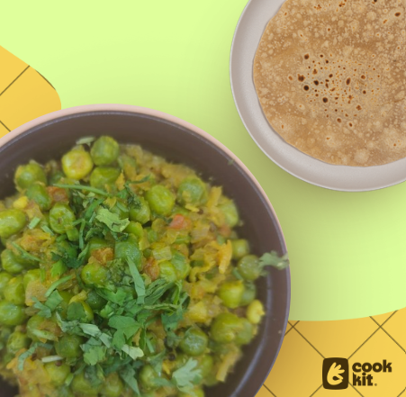Green Peas Sukkhi Bhaji + Chapati