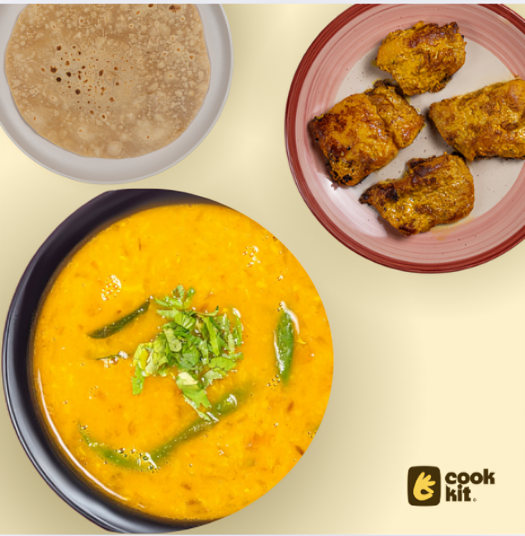 Kasundi Fish Tikka + Dal Fry + Chapati.