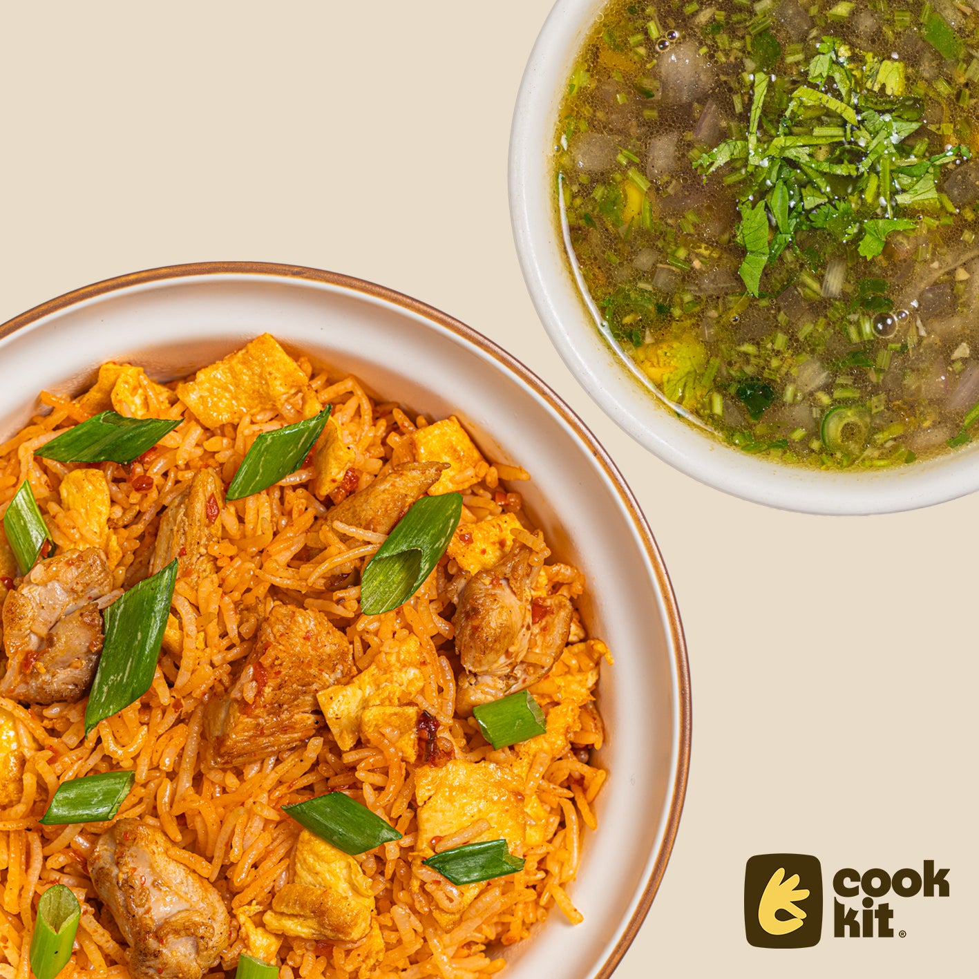 Lemon Coriander Veg + Chicken Schezwan Fried Rice