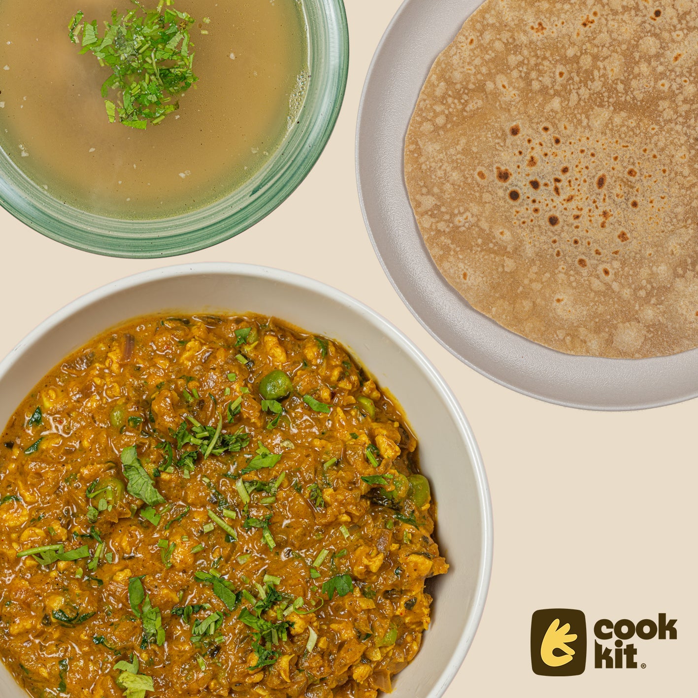 Mutton Shorba + Goan Chicken Kheema + Chapati.