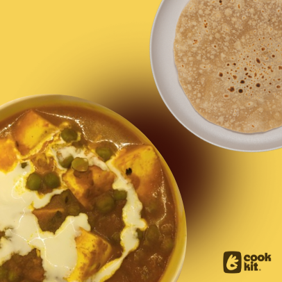 Matar Paneer (Jain) + Chapati