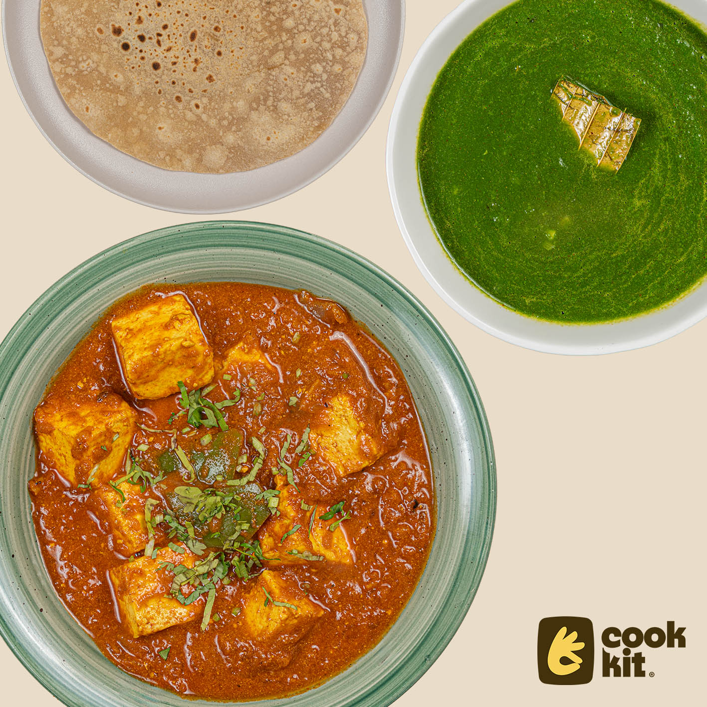 Palak Shorba + Paneer Kadai + Chapati.