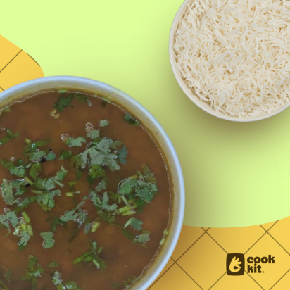Pesarapappu Charu (Moong Dal Rasam) + Rice