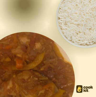 Poulet Basquaise (Basque Chicken) + Rice