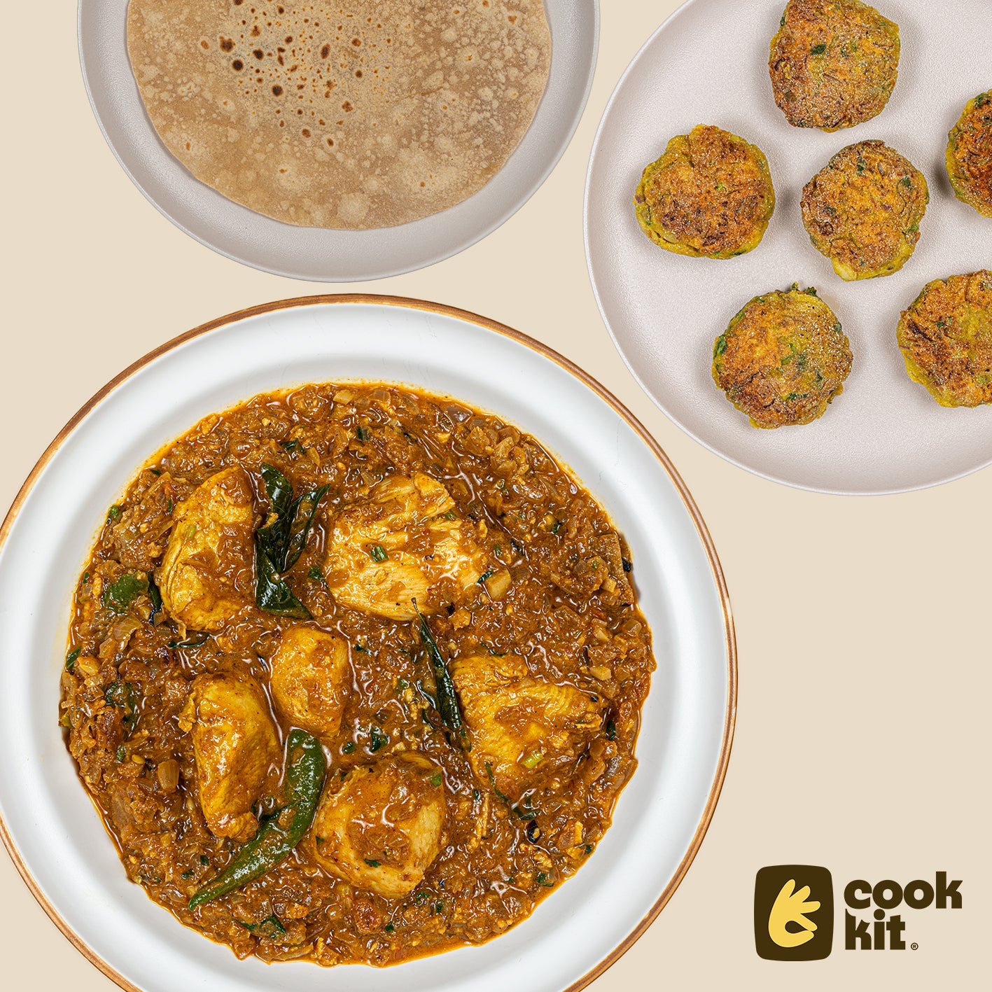 Prawns Bhajji + Chicken malvani Sukka + Chapati.