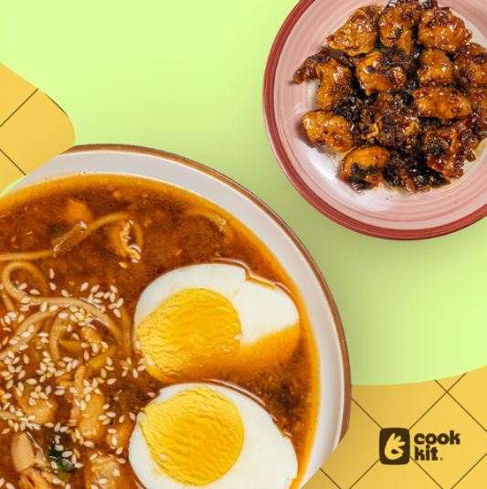 Prawns in Black Bean Sauce + Spicy Miso Ramen