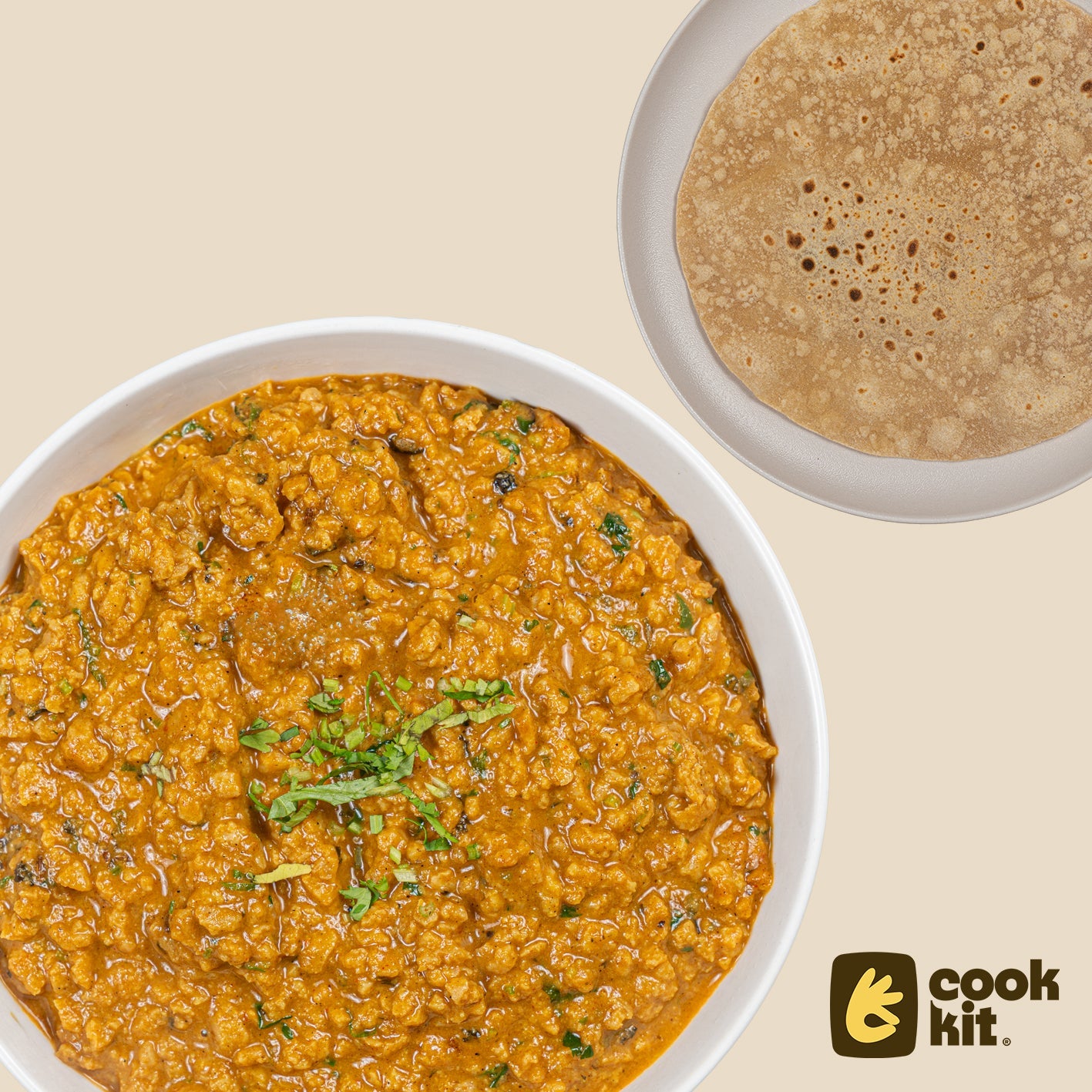 Soya Kheema Masala + Chapati.