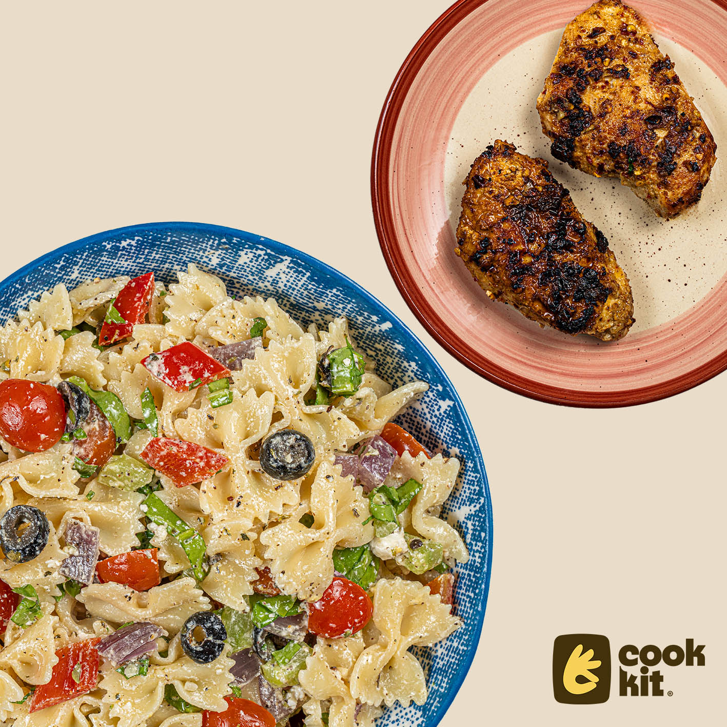 Veg Pasta Salad + Western Grilled Chicken.