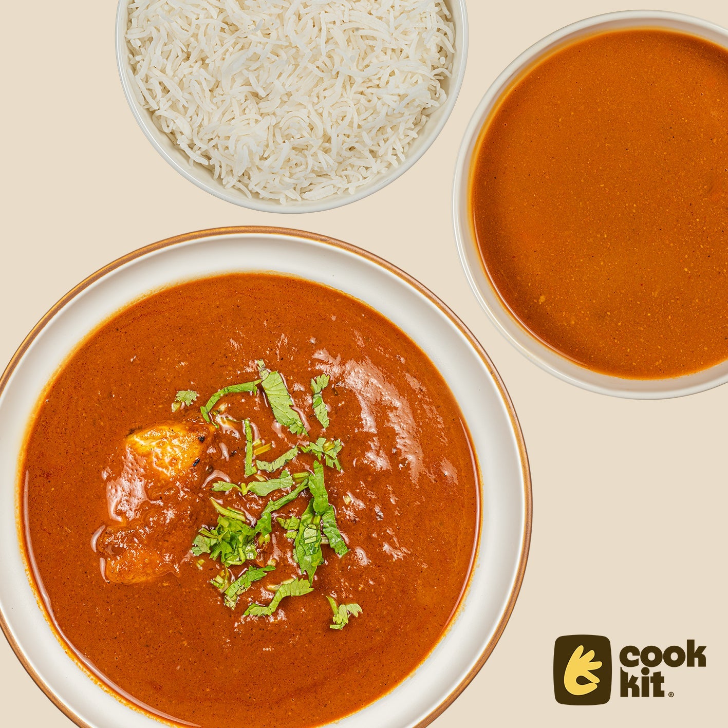 Zhanzhanit chicken soup + Chicken Tambda Rassa + Rice.