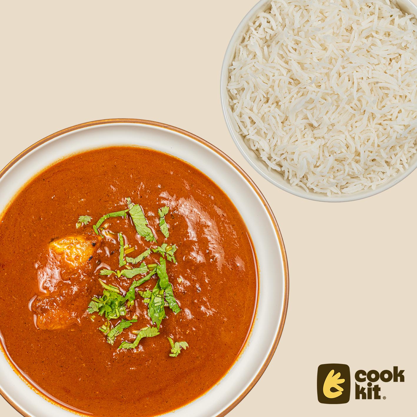 Chicken Tambda Rassa + Rice.