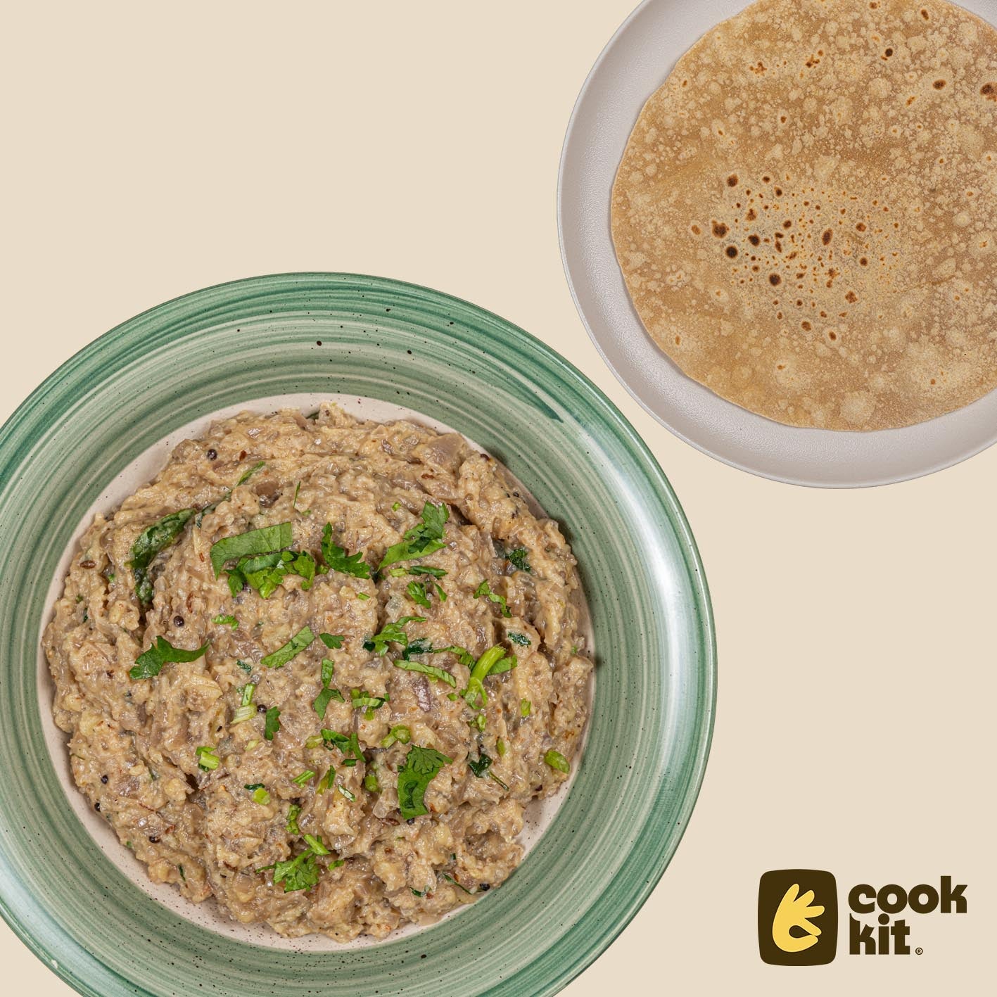 Baigan Bharta (Maharashtrian Style) + Chapati.