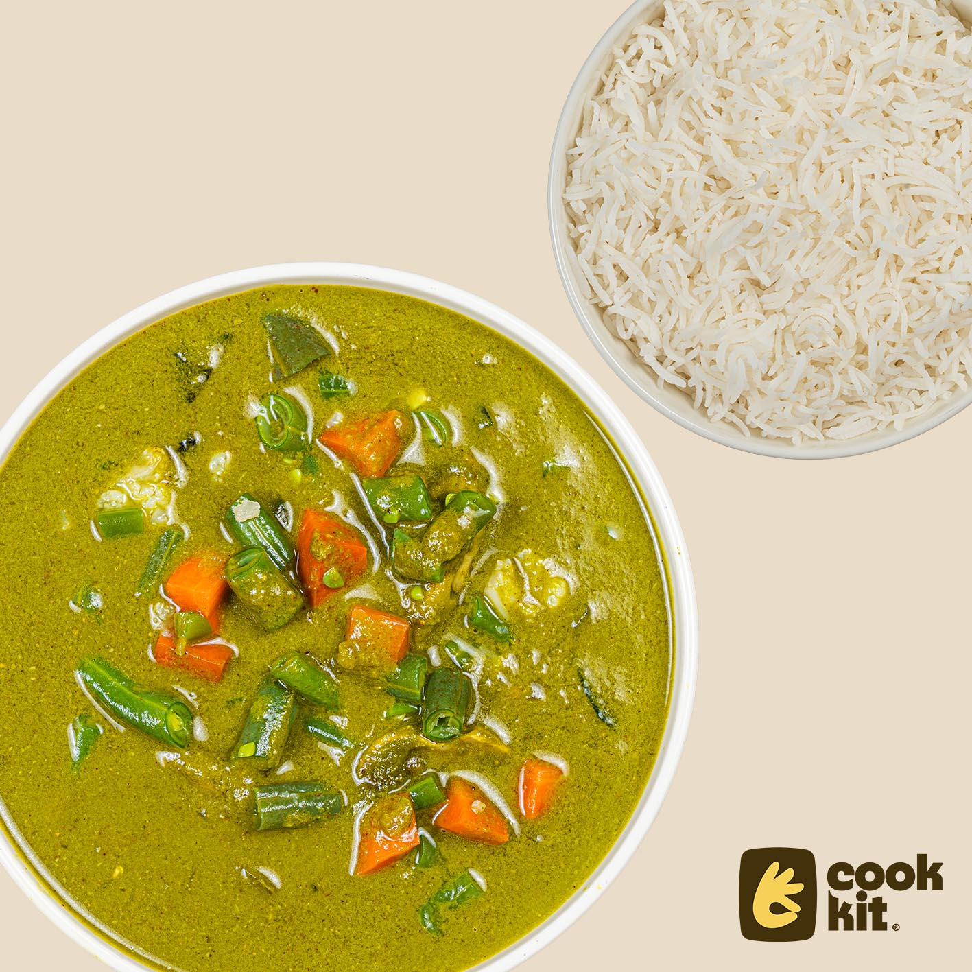 Veg Malabar Curry + Rice.