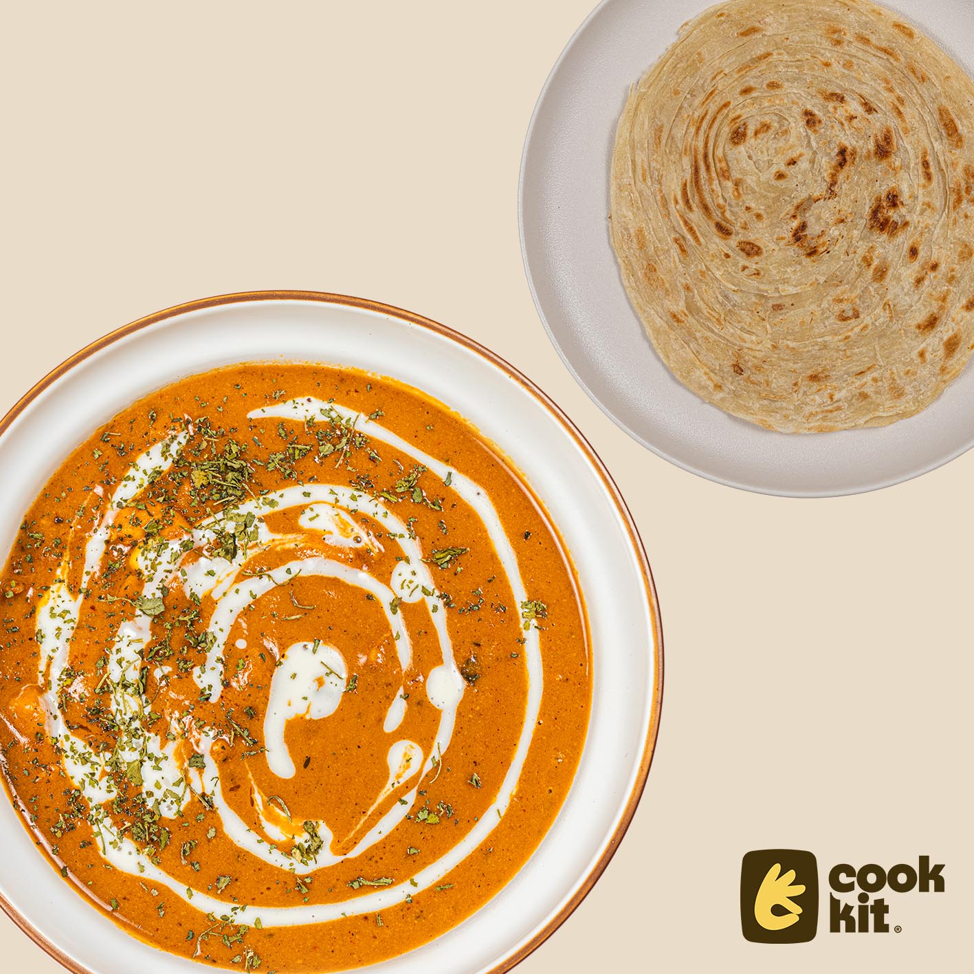 Butter Chicken  +  Paratha.