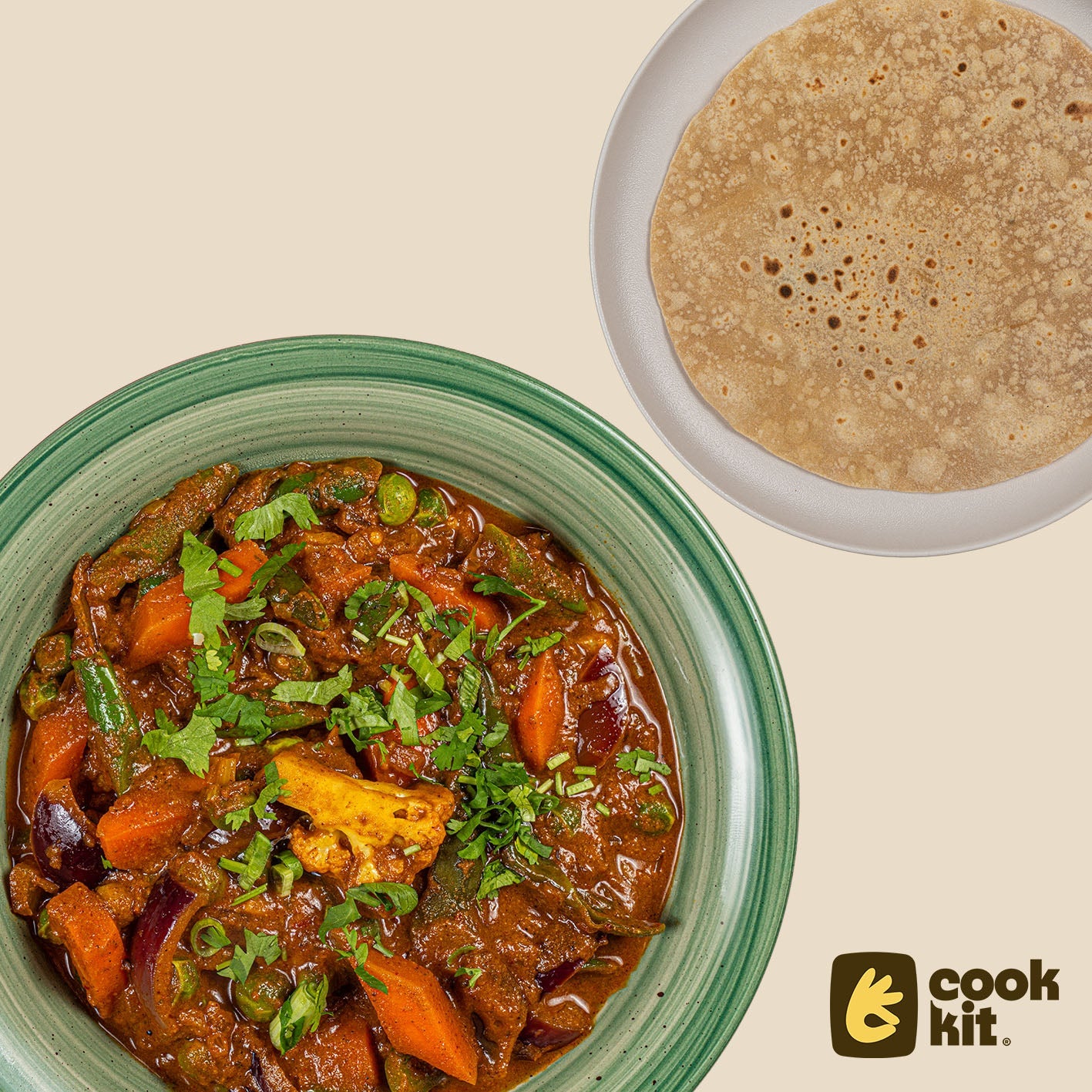 Veg Kadai + Chapati.