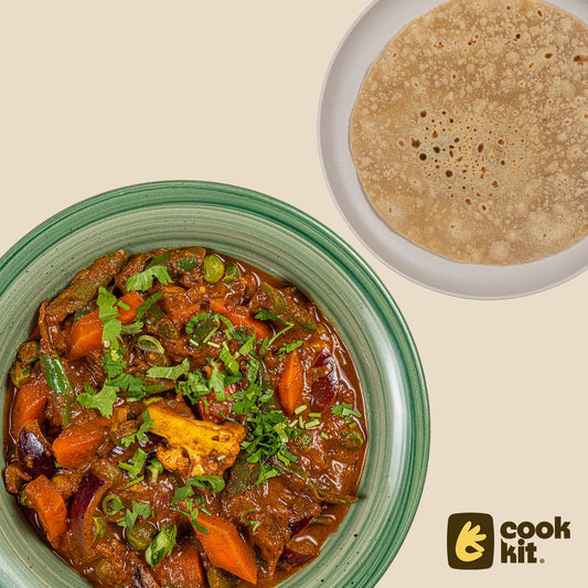 Veg Kadai + Chapati.