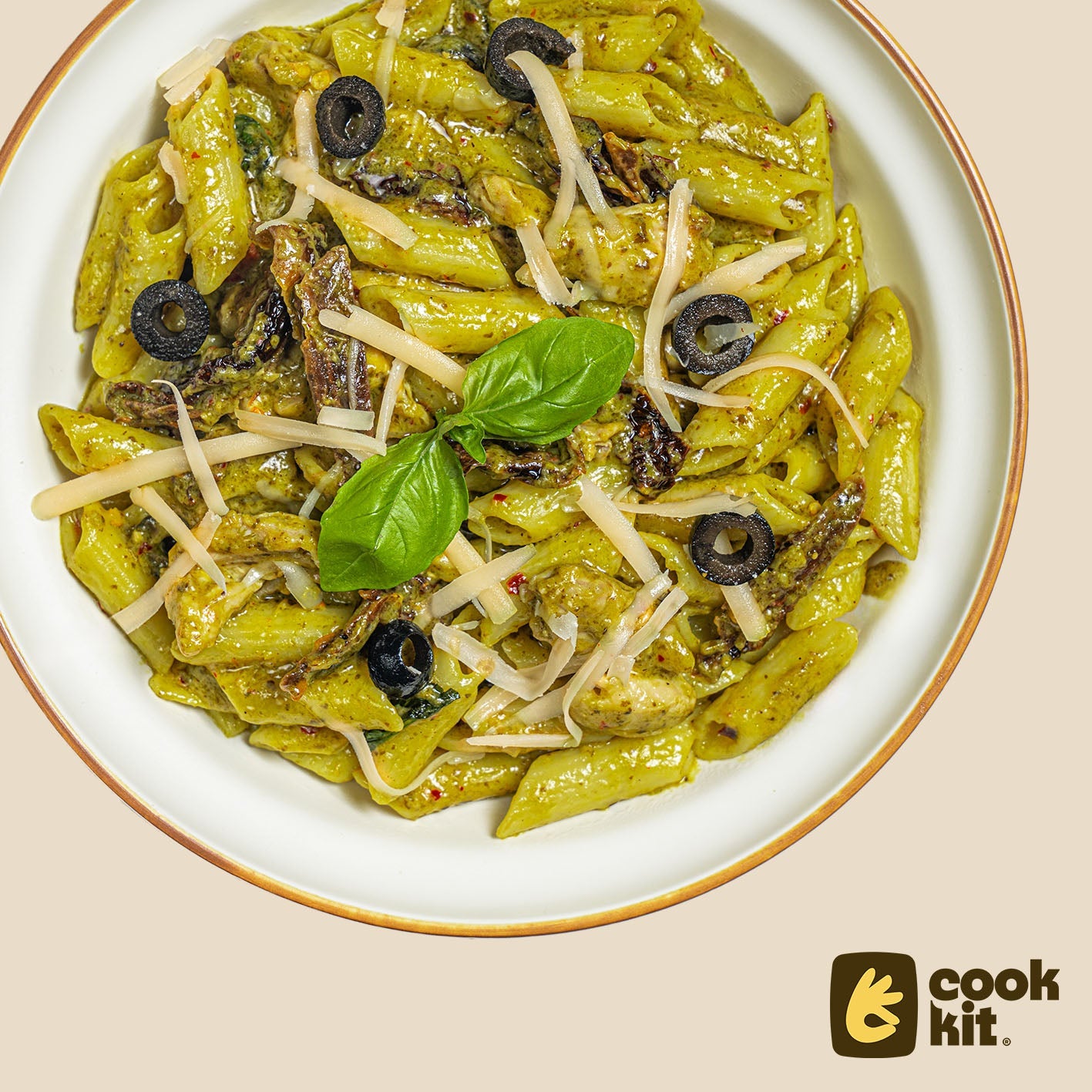 Chicken Penne Pesto.