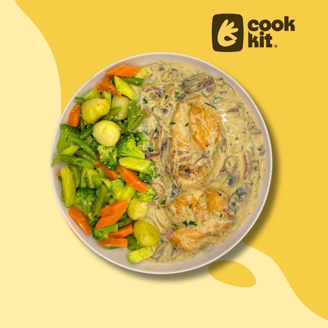 Chicken and Mushroom Pepper Skillet with Sauteed Veggies